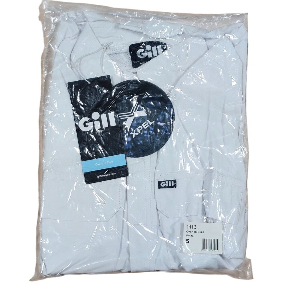 Gill Overton Button Down Shirt XPEL Fishing Boating White Small